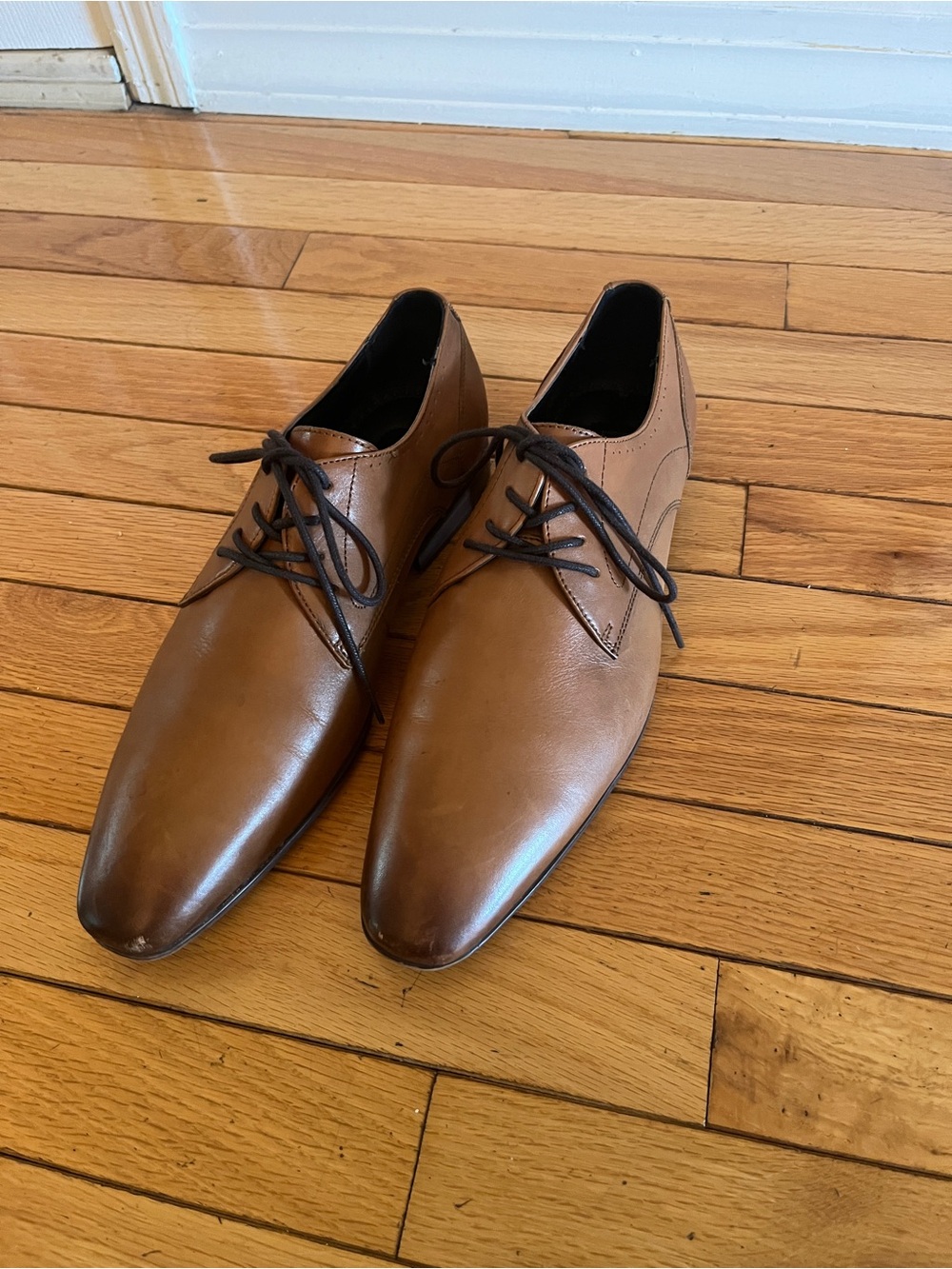 Bar III Tan Leather Derby Oxfords